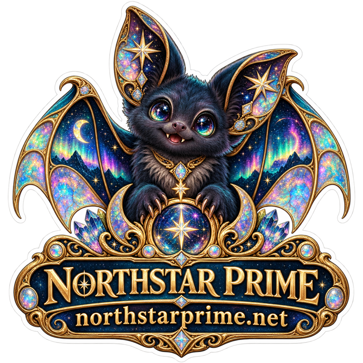 Crystal Bat sticker artwork
