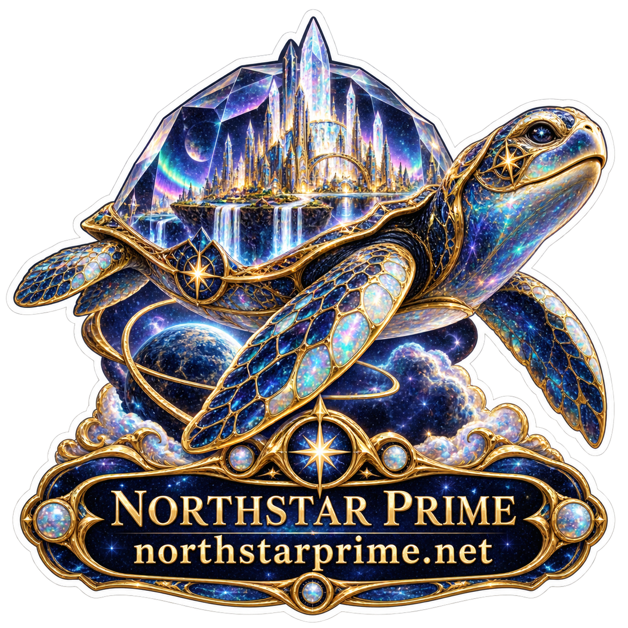 Crystal Turtle sticker artwork