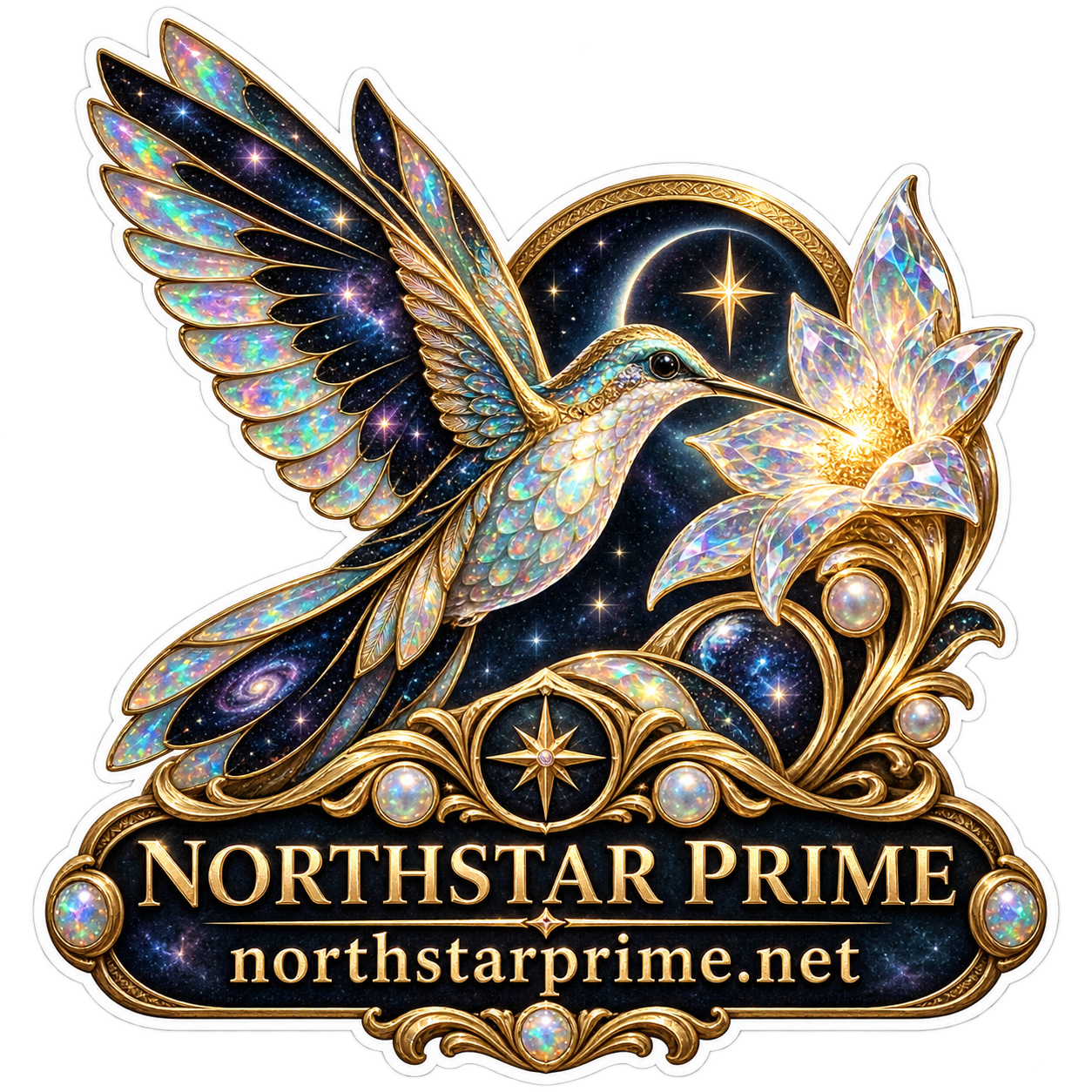 Prism Hummingbird sticker artwork