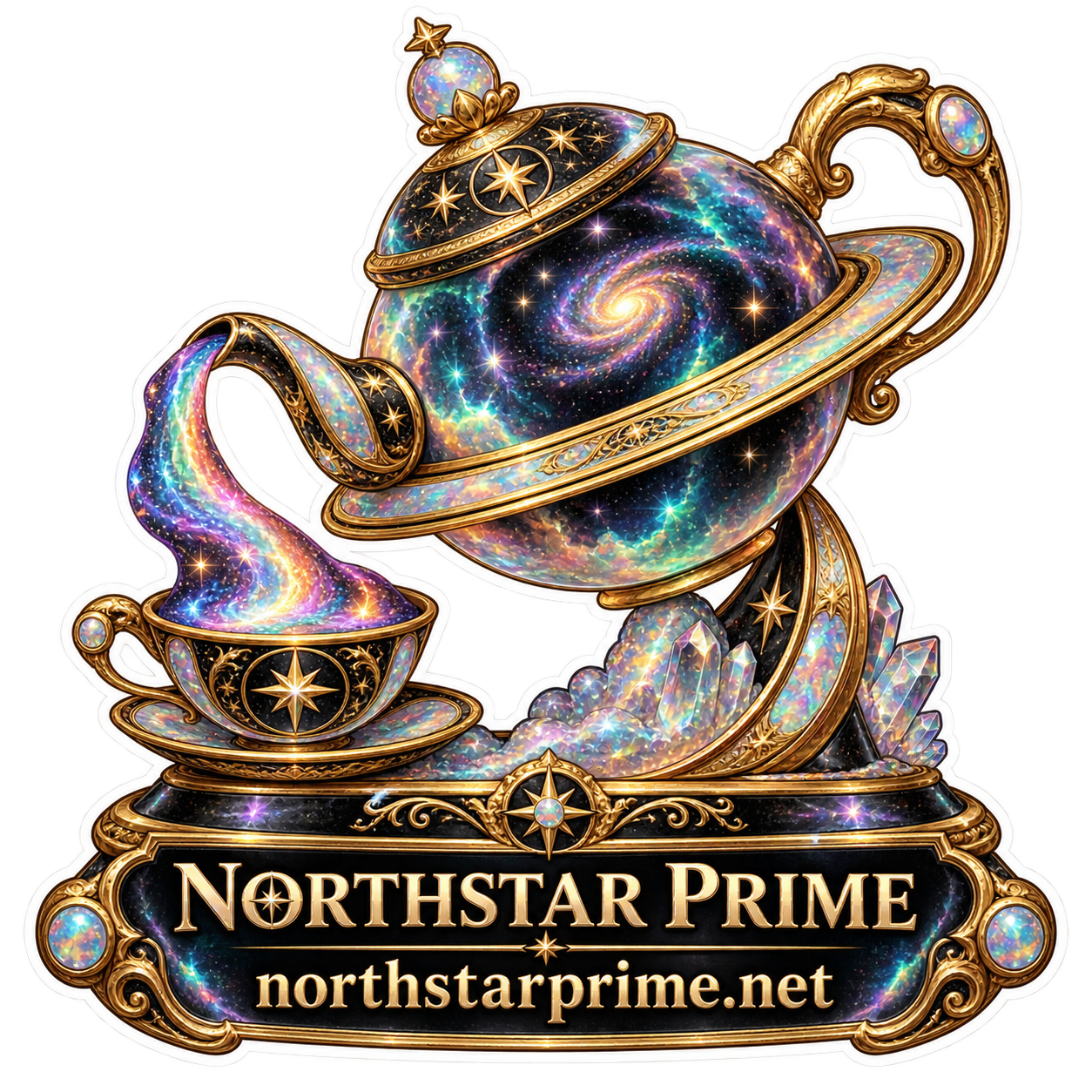 Saturn Teapot sticker artwork