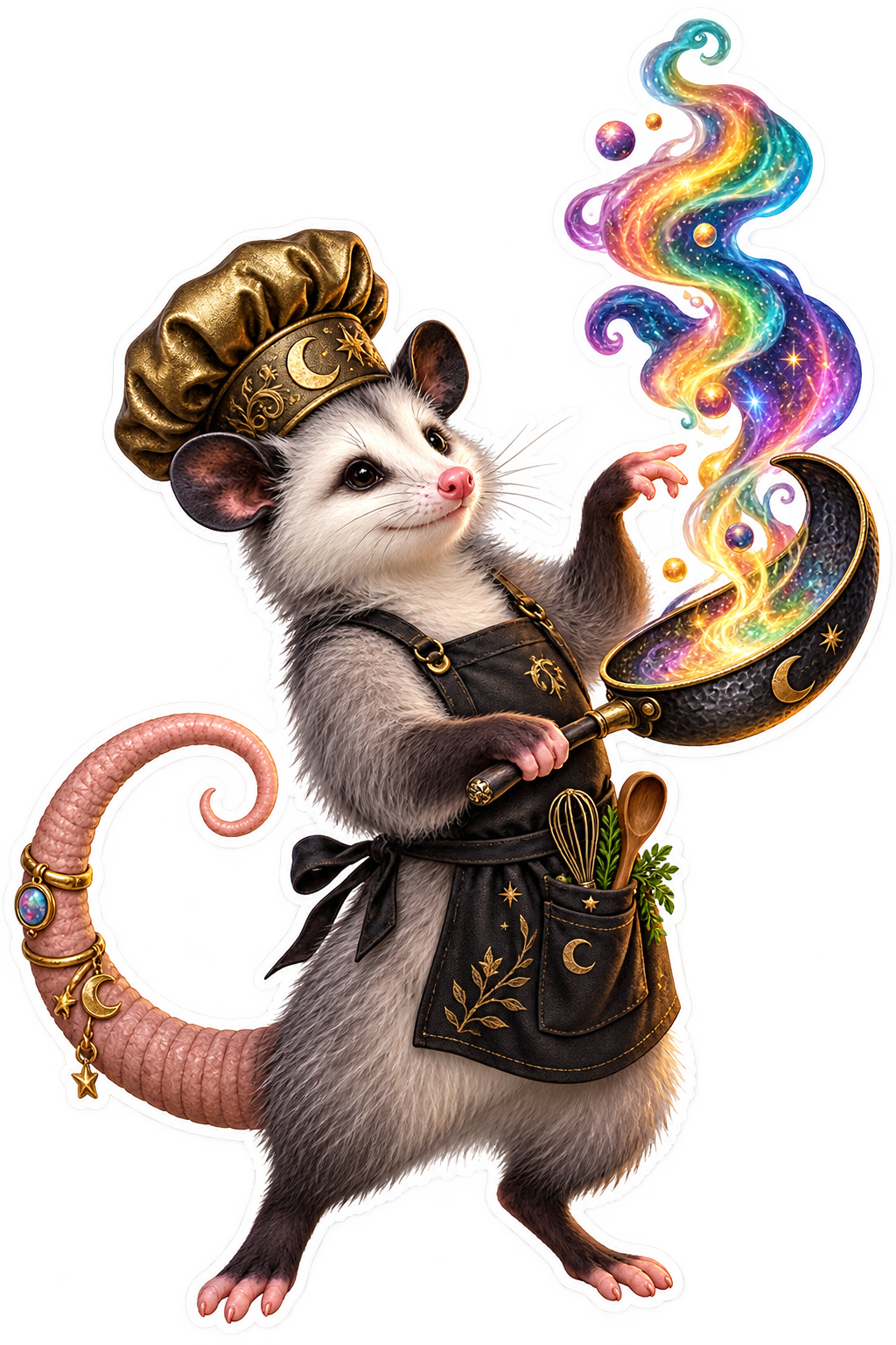 Moonpan Opossum Chef die-cut sticker