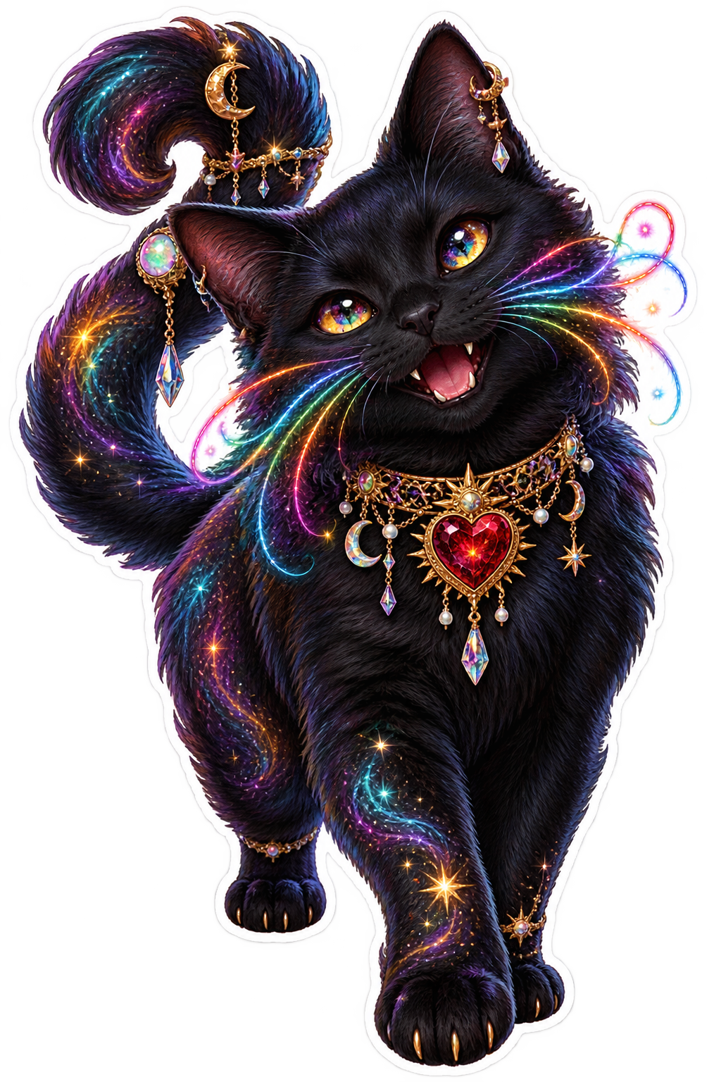 Nebula Grin Cat die-cut sticker