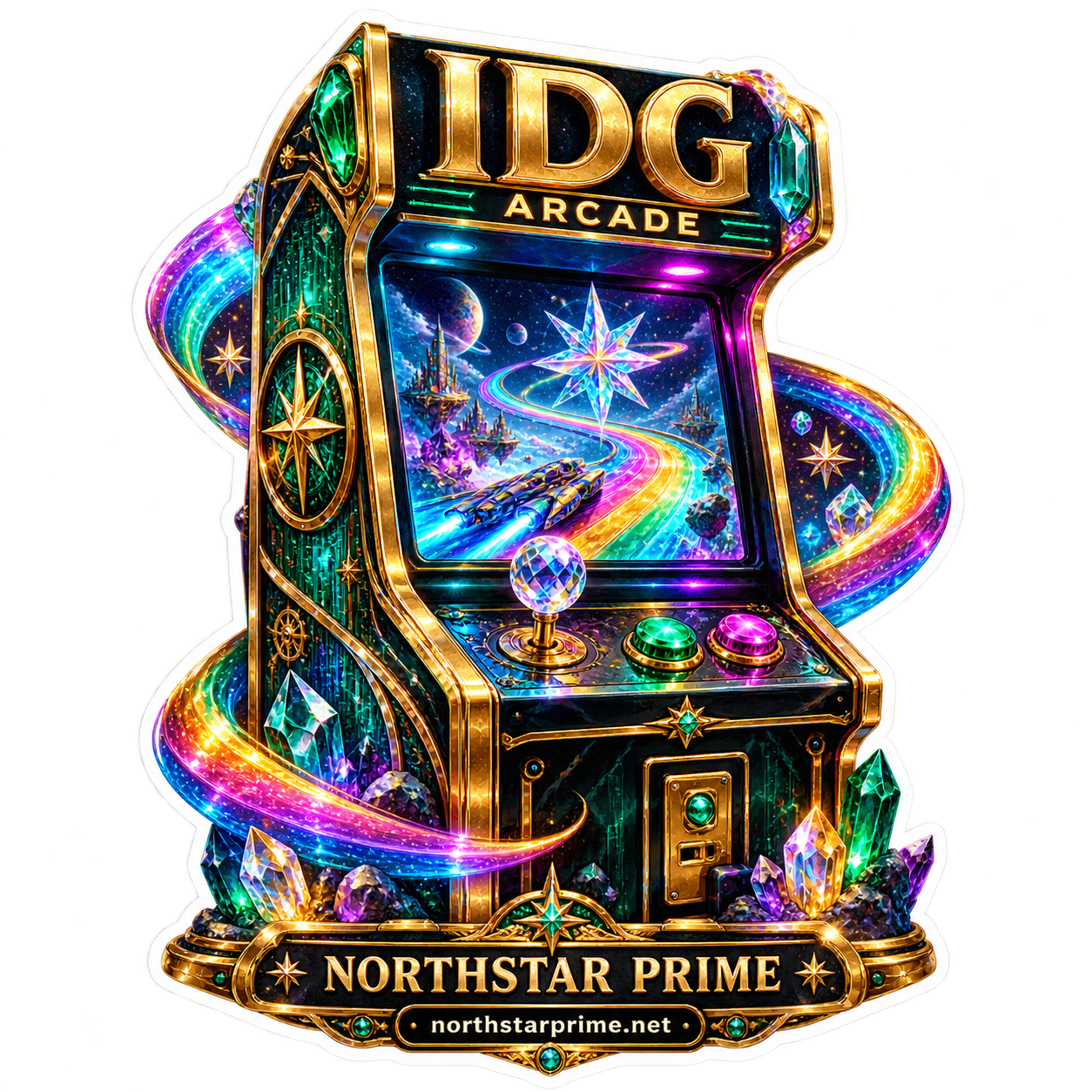 NSP IDG Arcade sticker artwork