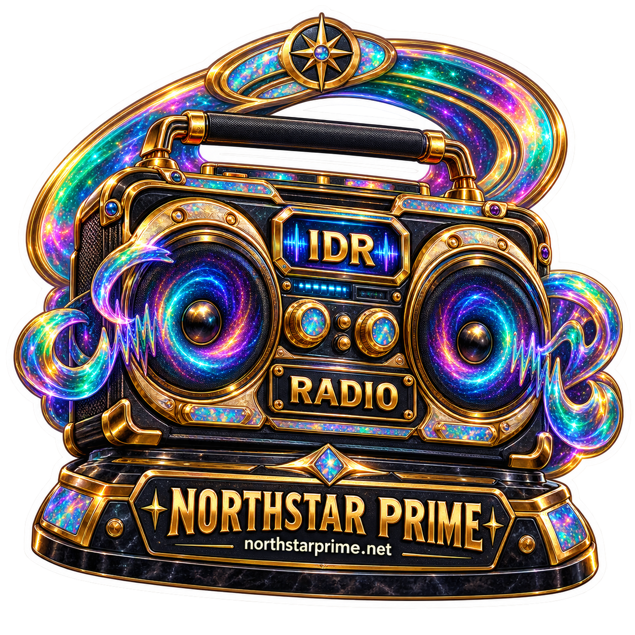 NSP IDR Cosmic Radio sticker artwork