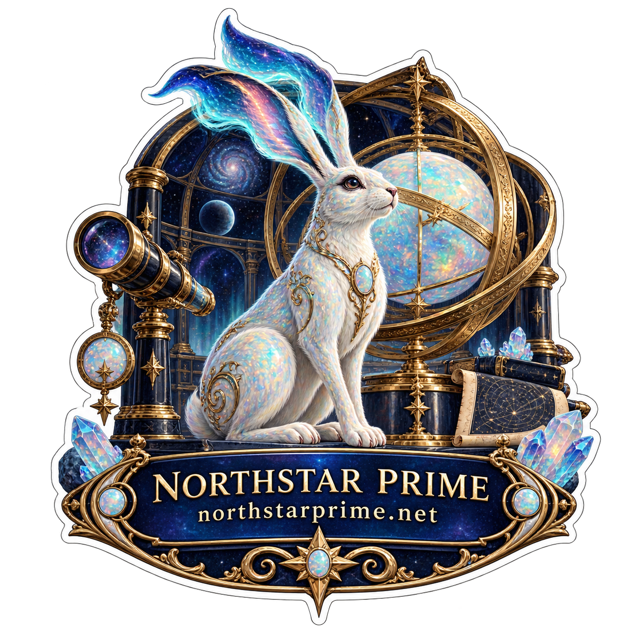 Cosmic Hare sticker artwork