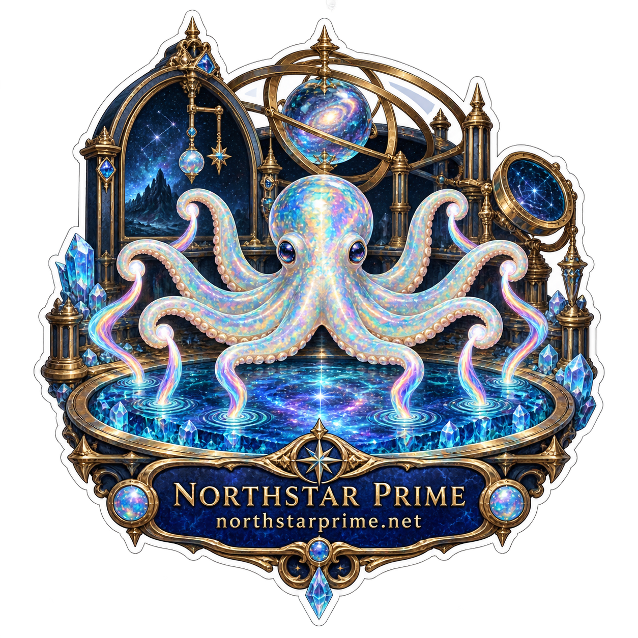 Cosmic Octopus sticker artwork