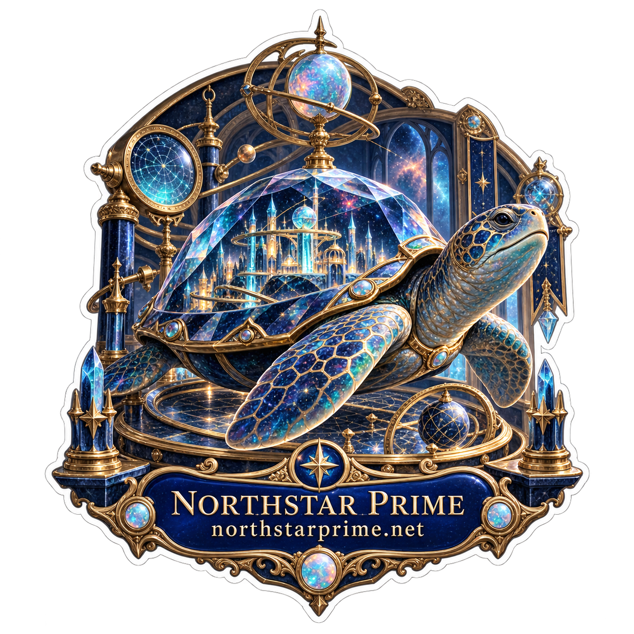 Crystal Turtle sticker artwork