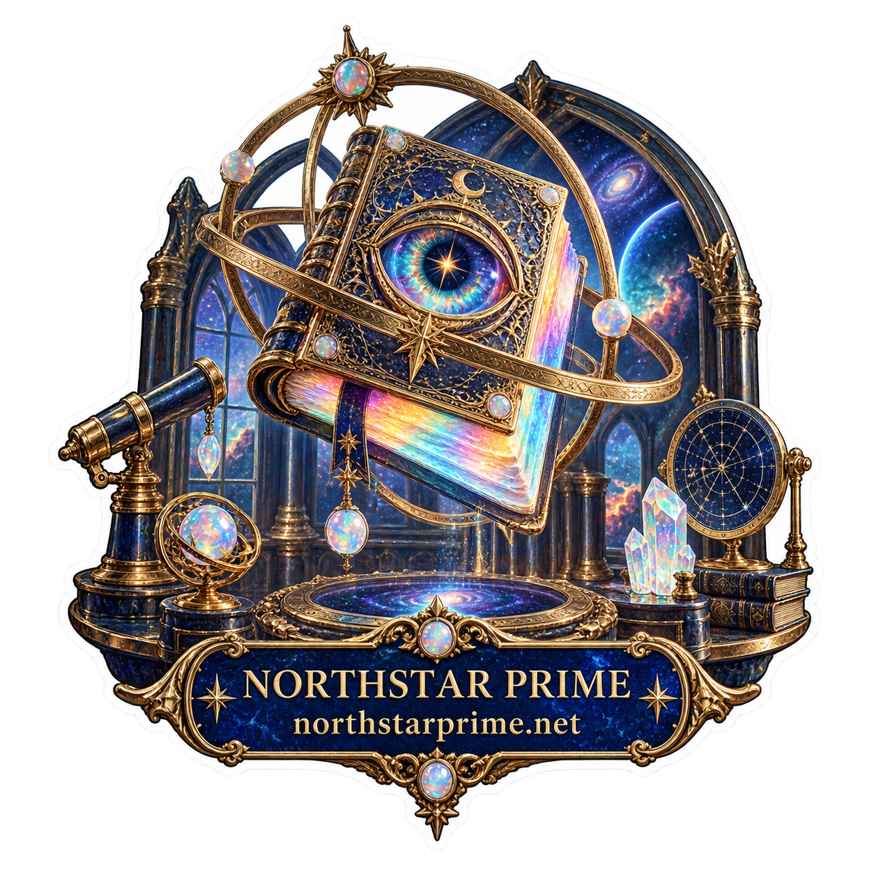 Galaxy Grimoire sticker artwork
