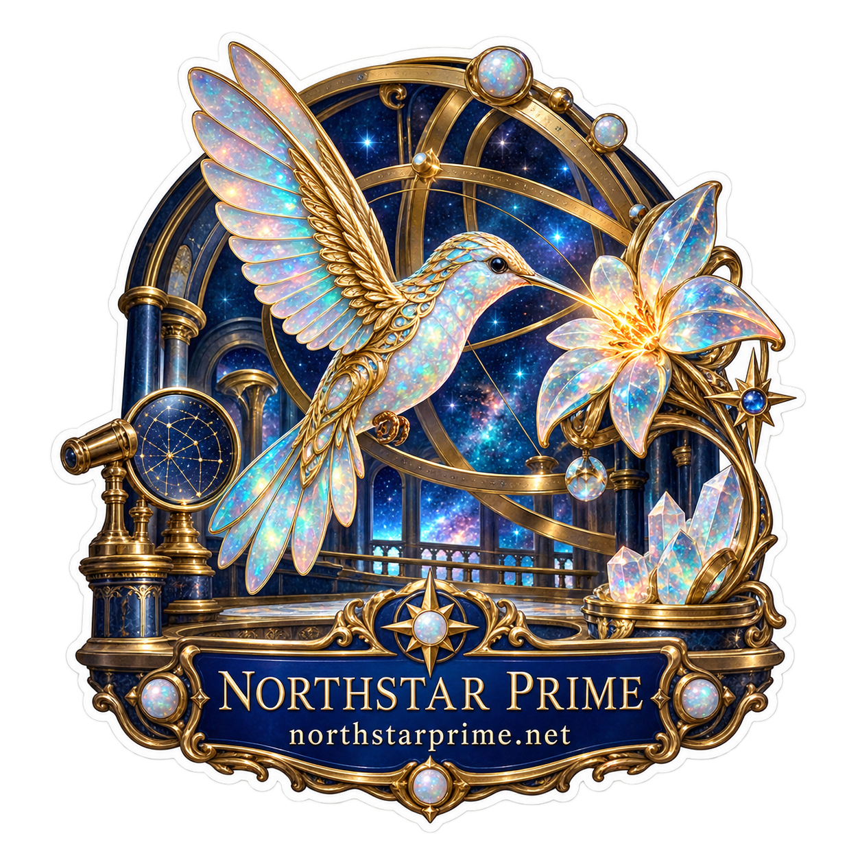 Prism Hummingbird sticker artwork