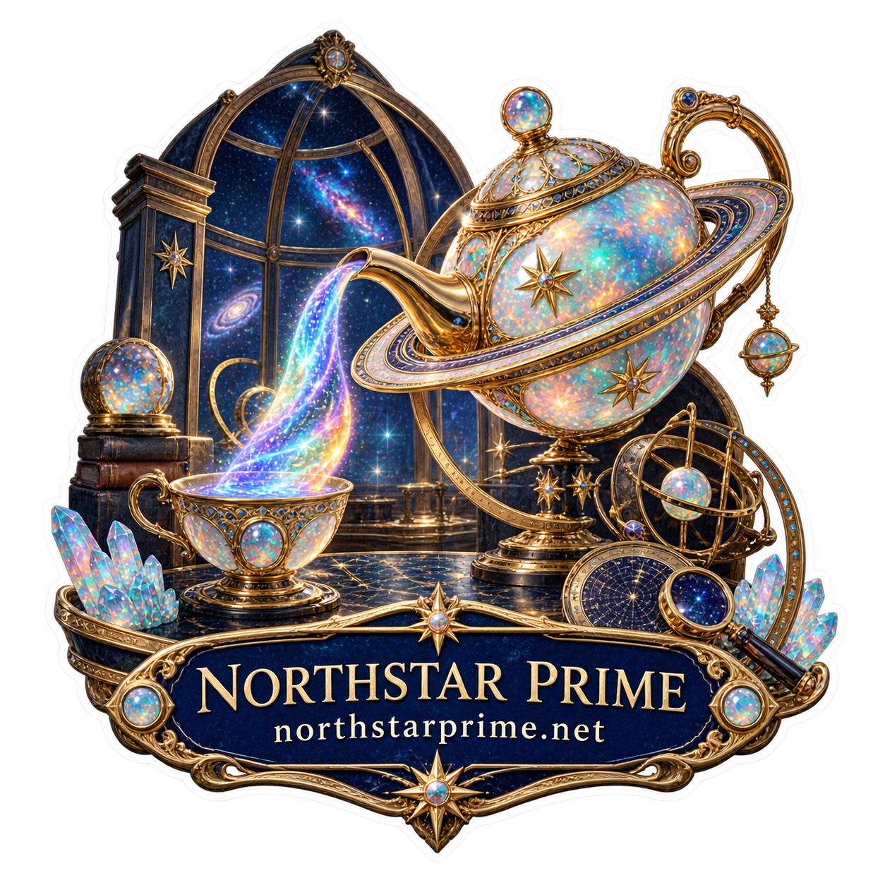 Saturn Teapot sticker artwork