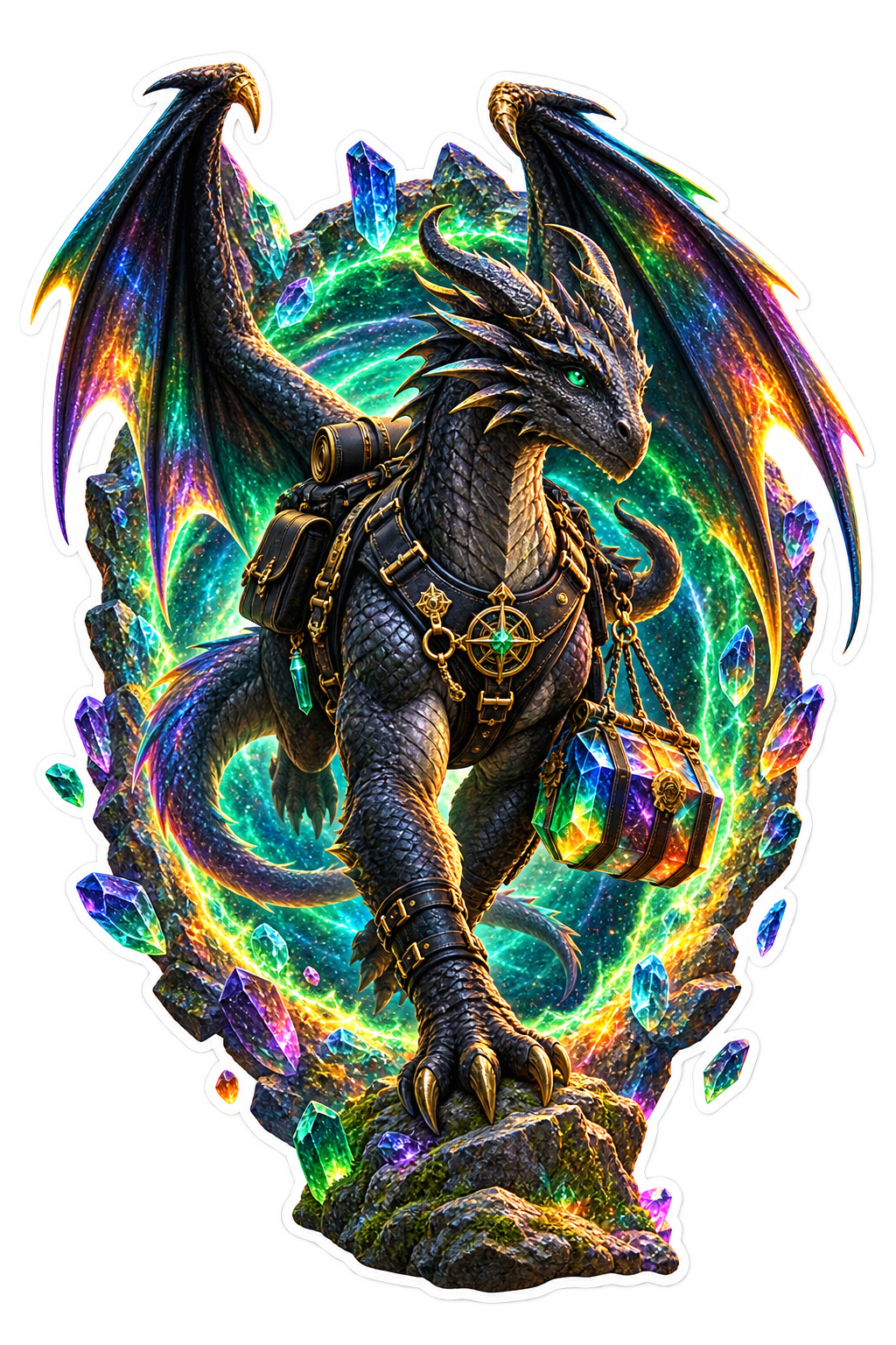 Portal Shift Dragon die-cut sticker