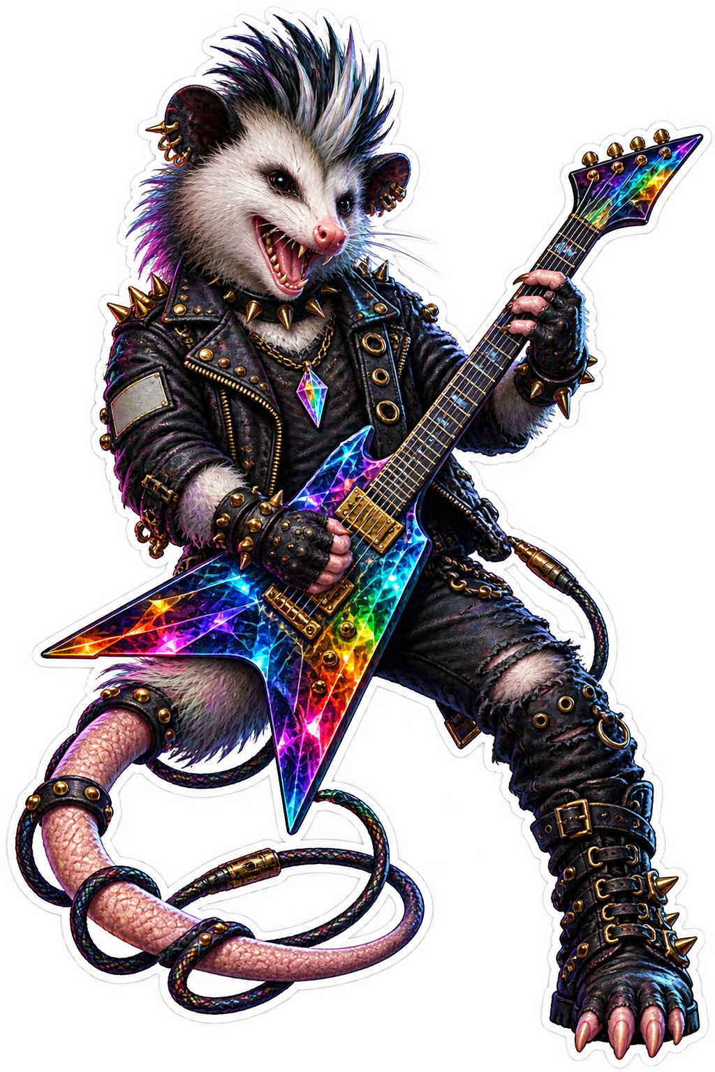 Prism Riot Possum die-cut sticker