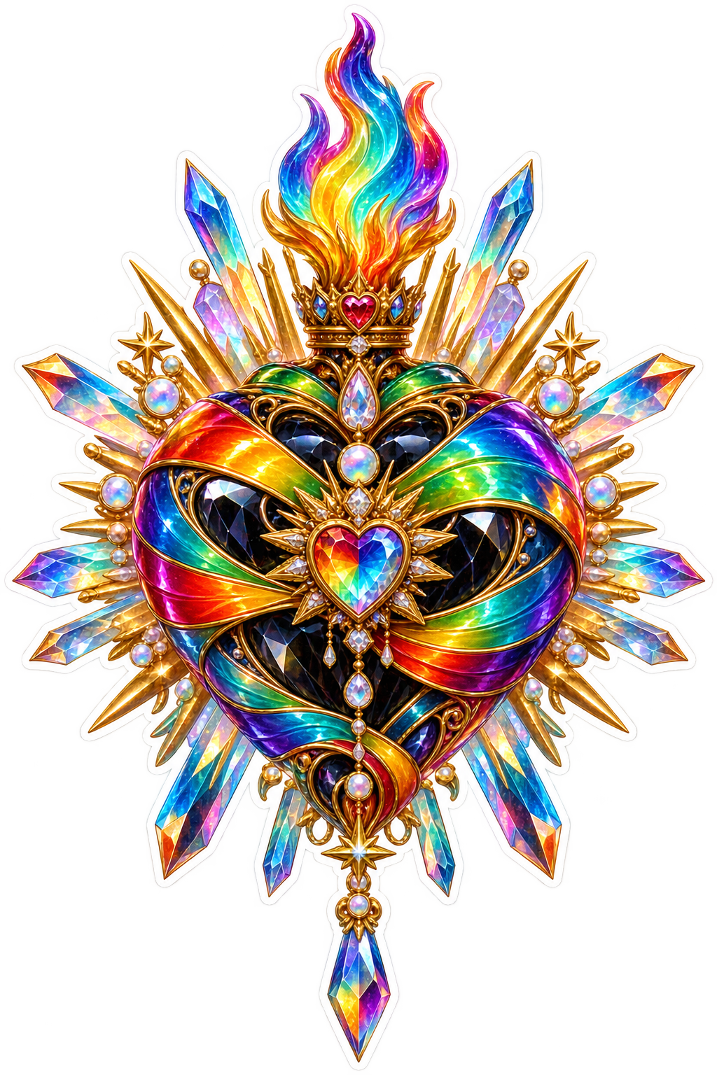 Prismatic Covenant Heart die-cut sticker