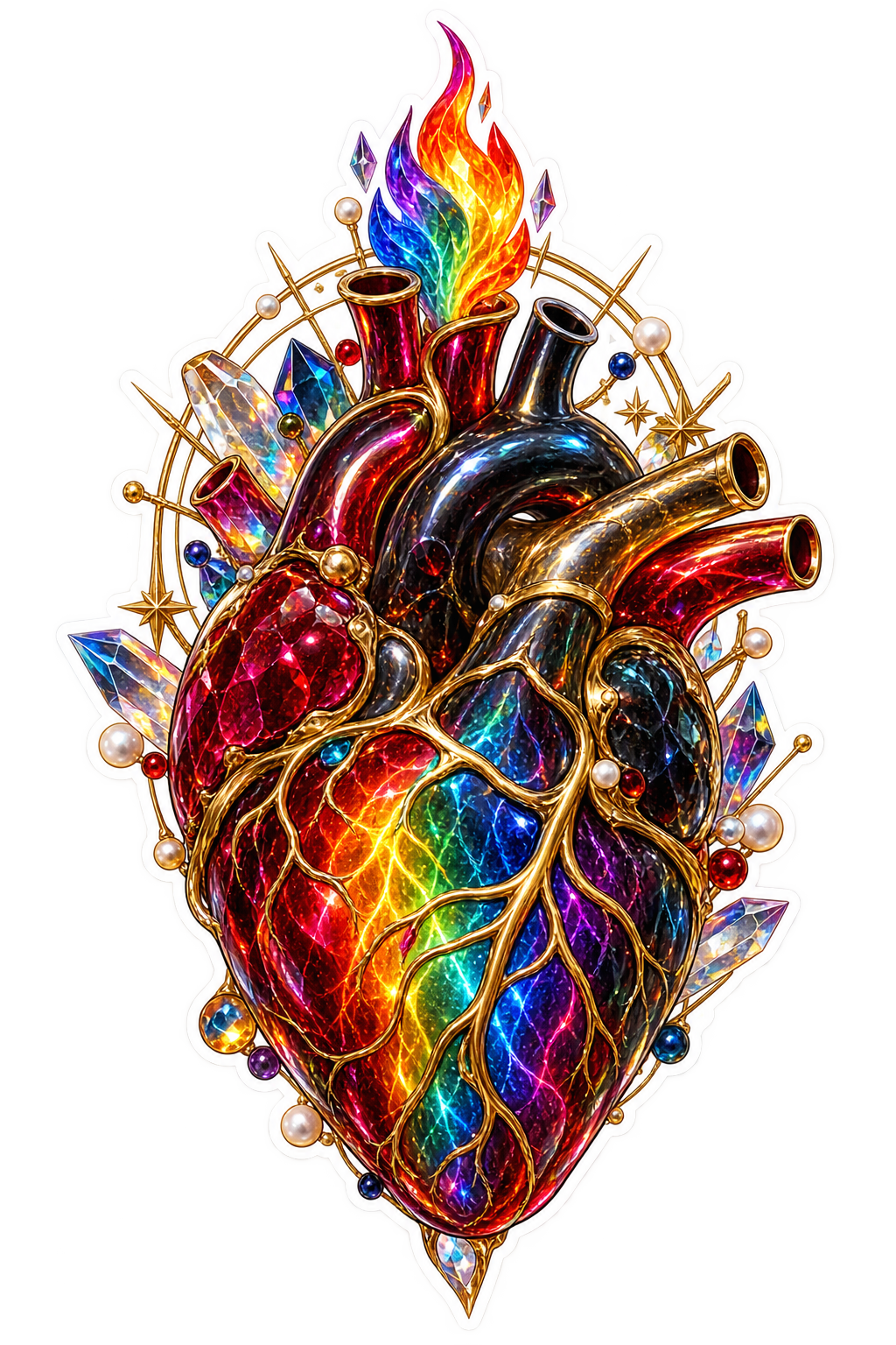 Prismatic Pride Heart die-cut sticker