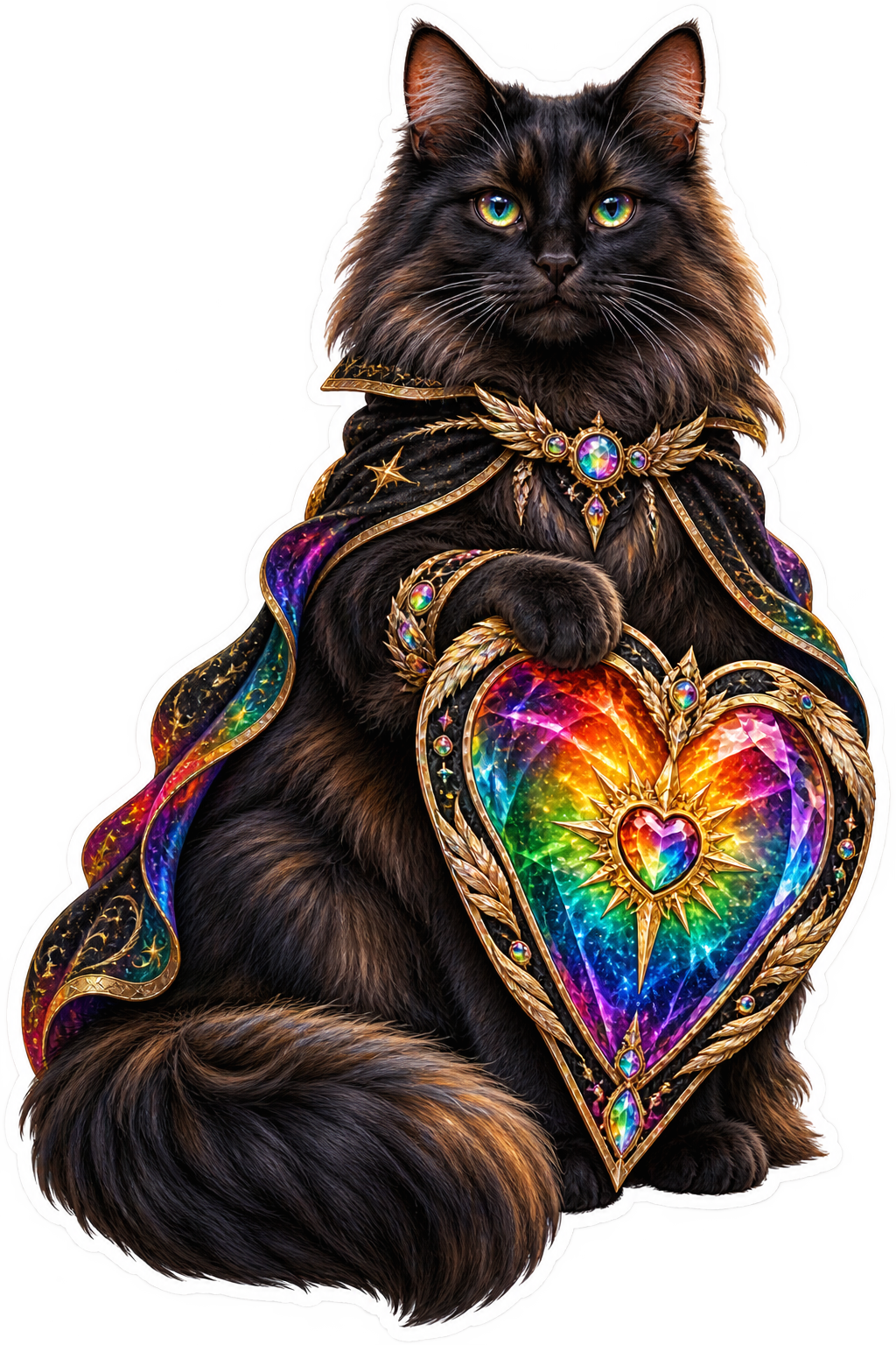Rainbow Shield Guardian die-cut sticker