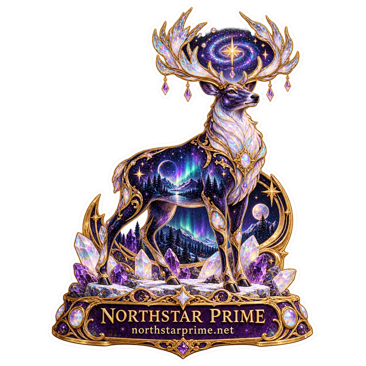 Aurora Stag sticker artwork