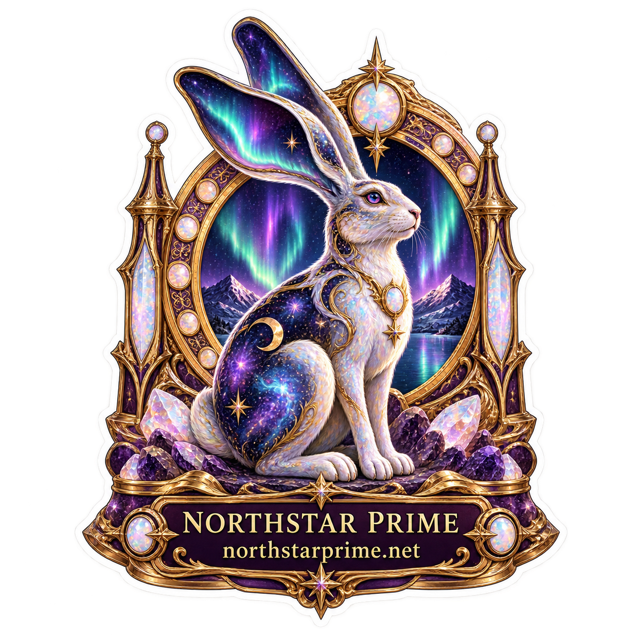 Cosmic Hare sticker artwork
