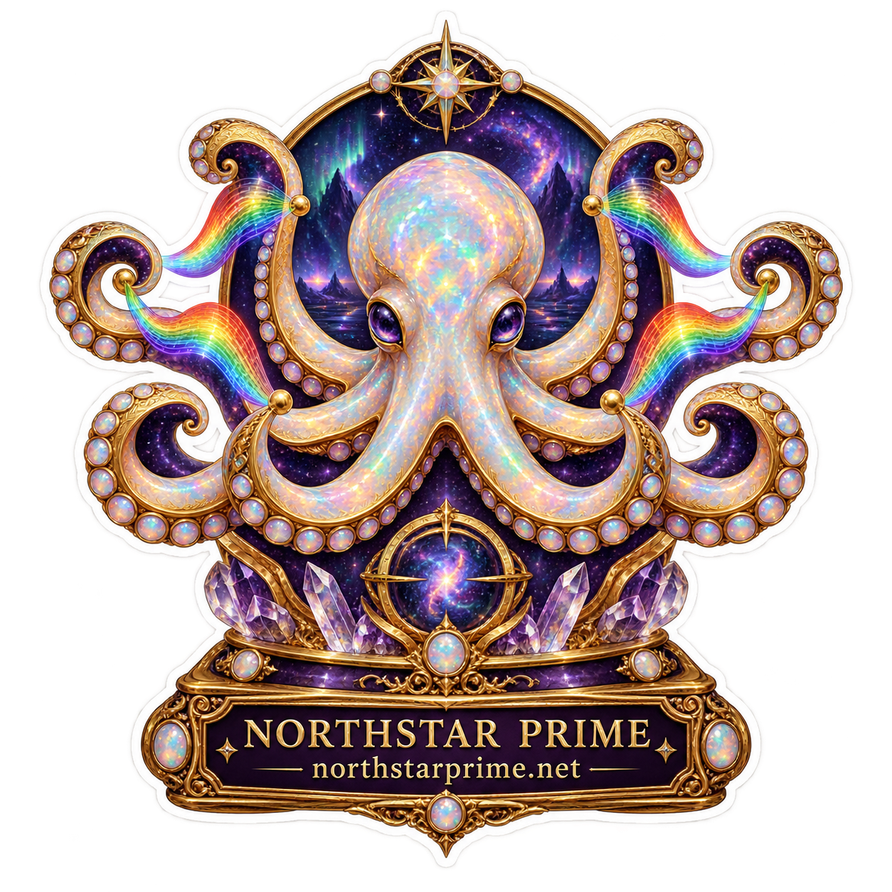 Cosmic Octopus sticker artwork