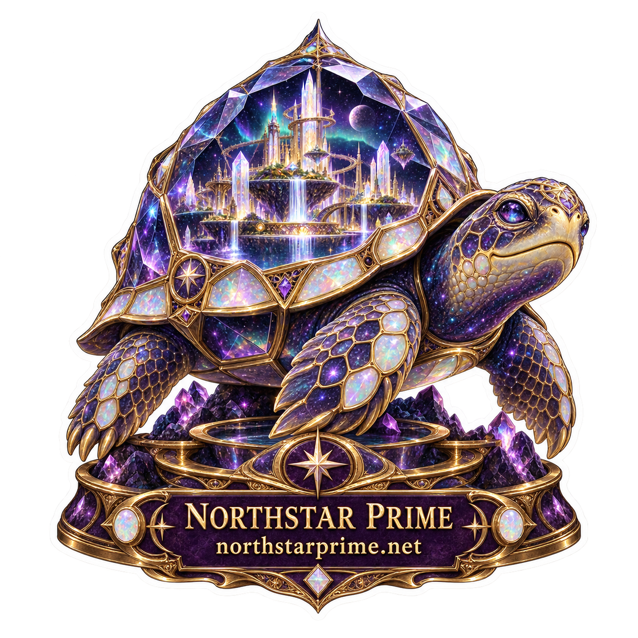 Crystal Turtle sticker artwork