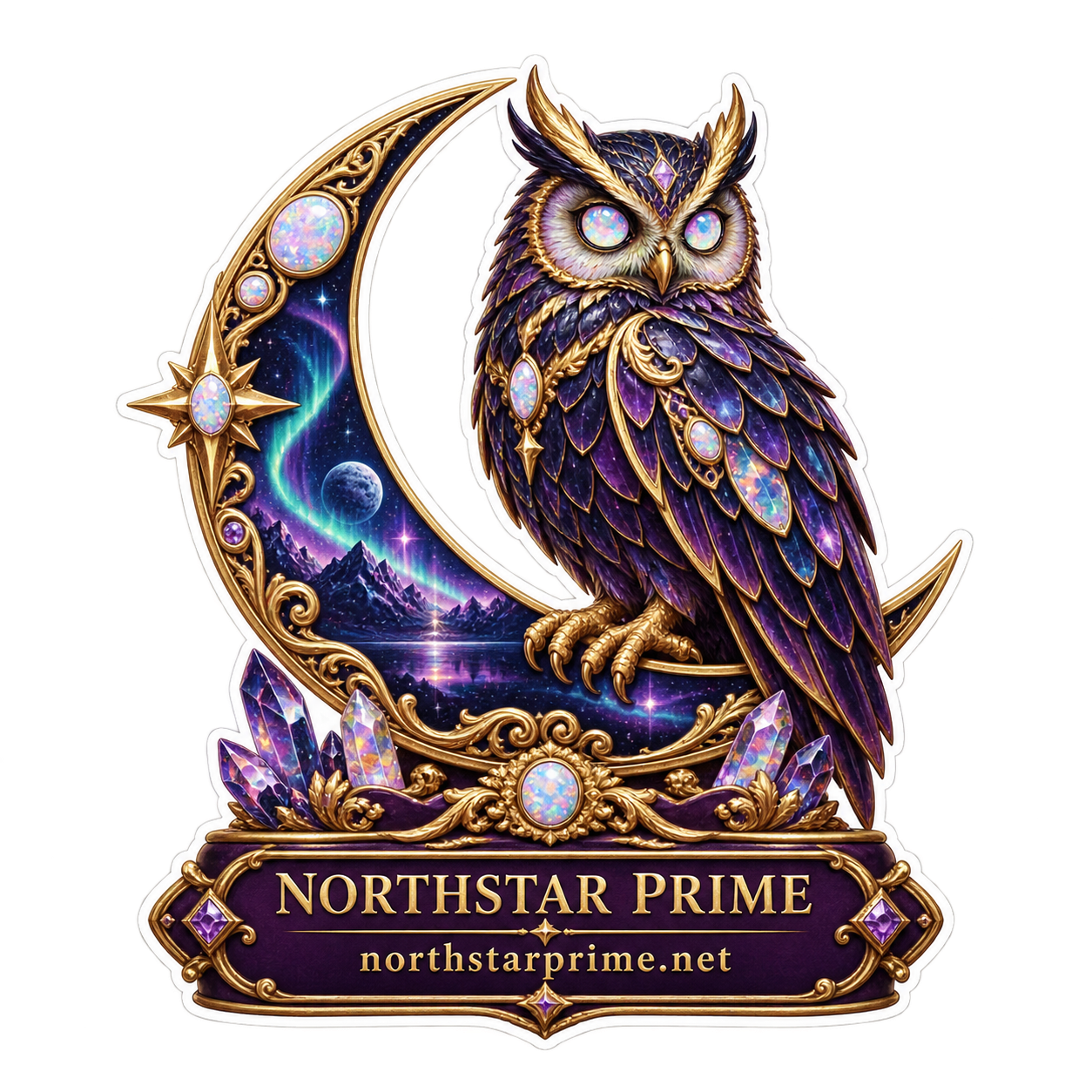 Moon Owl sticker artwork