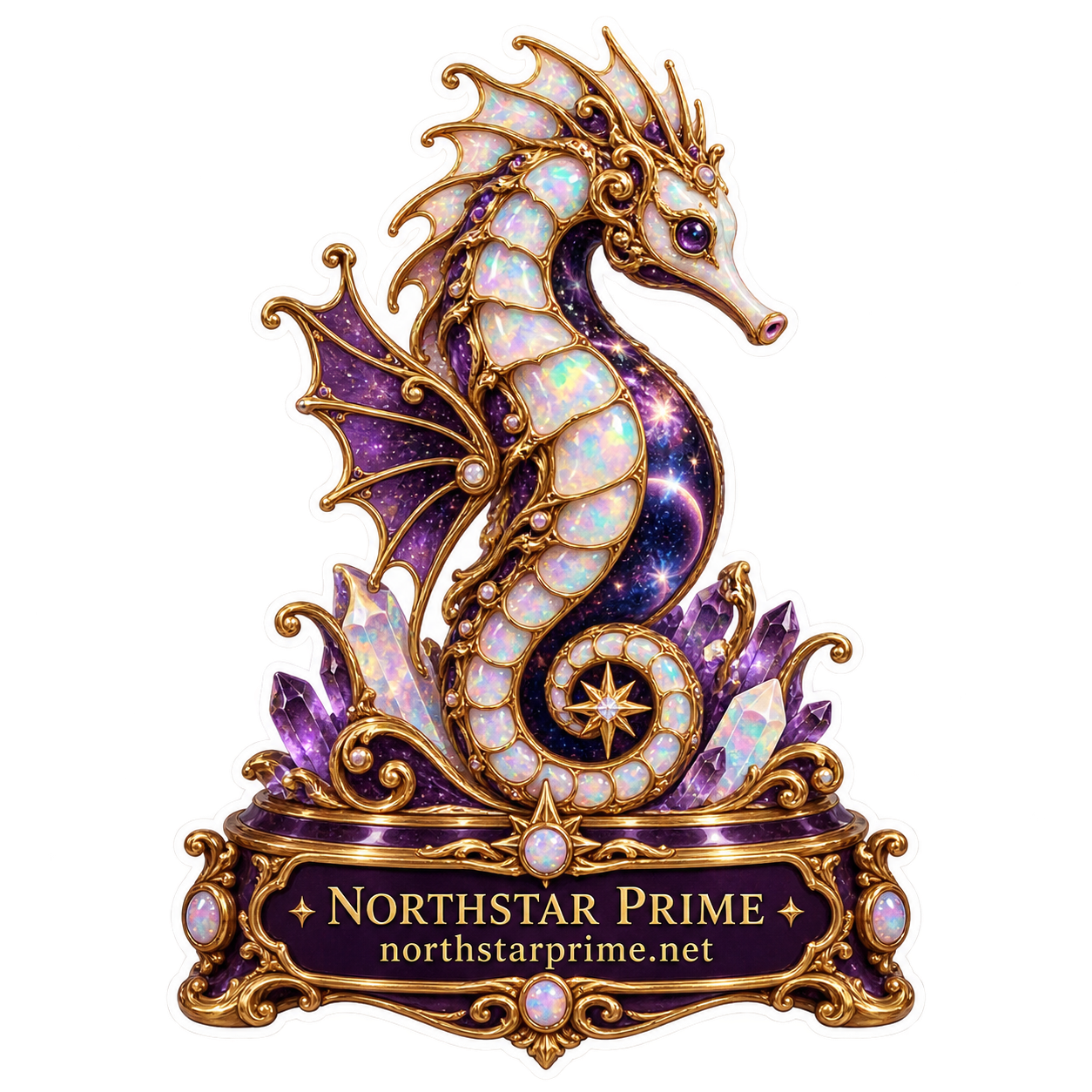 Nebula Seahorse sticker artwork