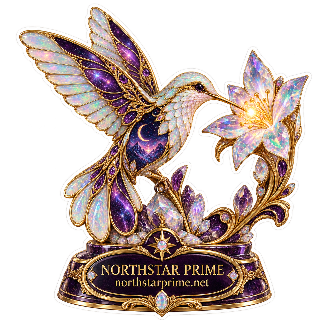 Prism Hummingbird sticker artwork