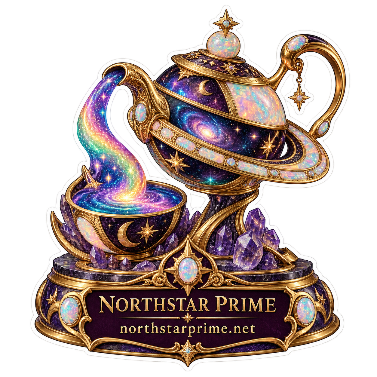 Saturn Teapot sticker artwork