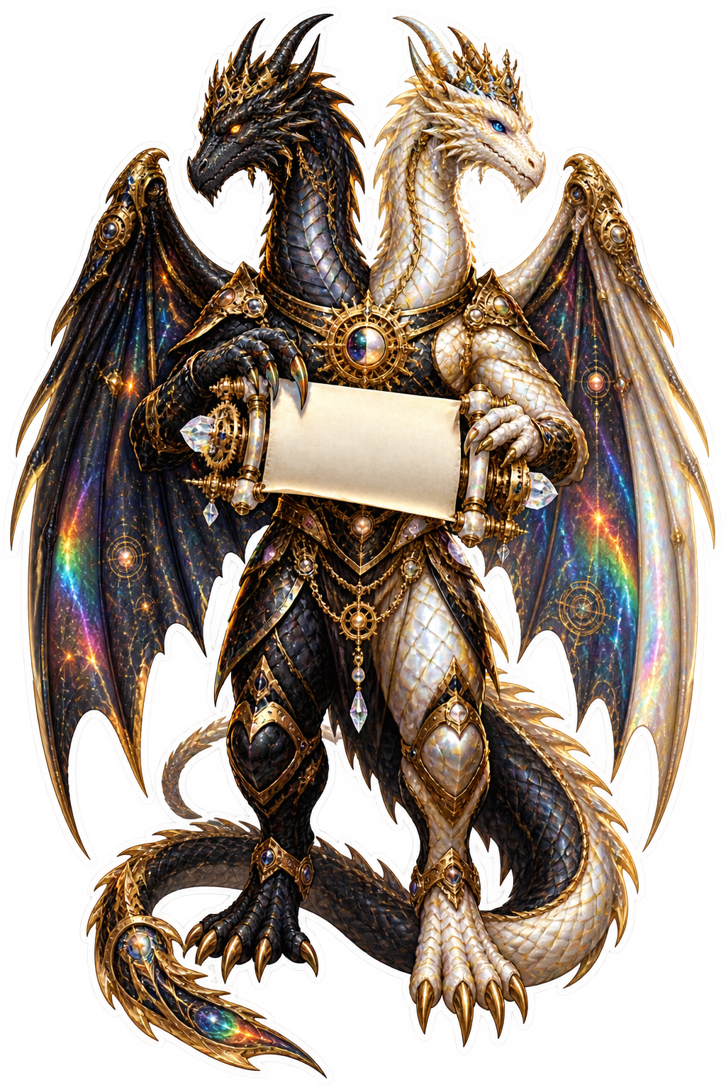 Twin-Crown Ledger Dragon die-cut sticker